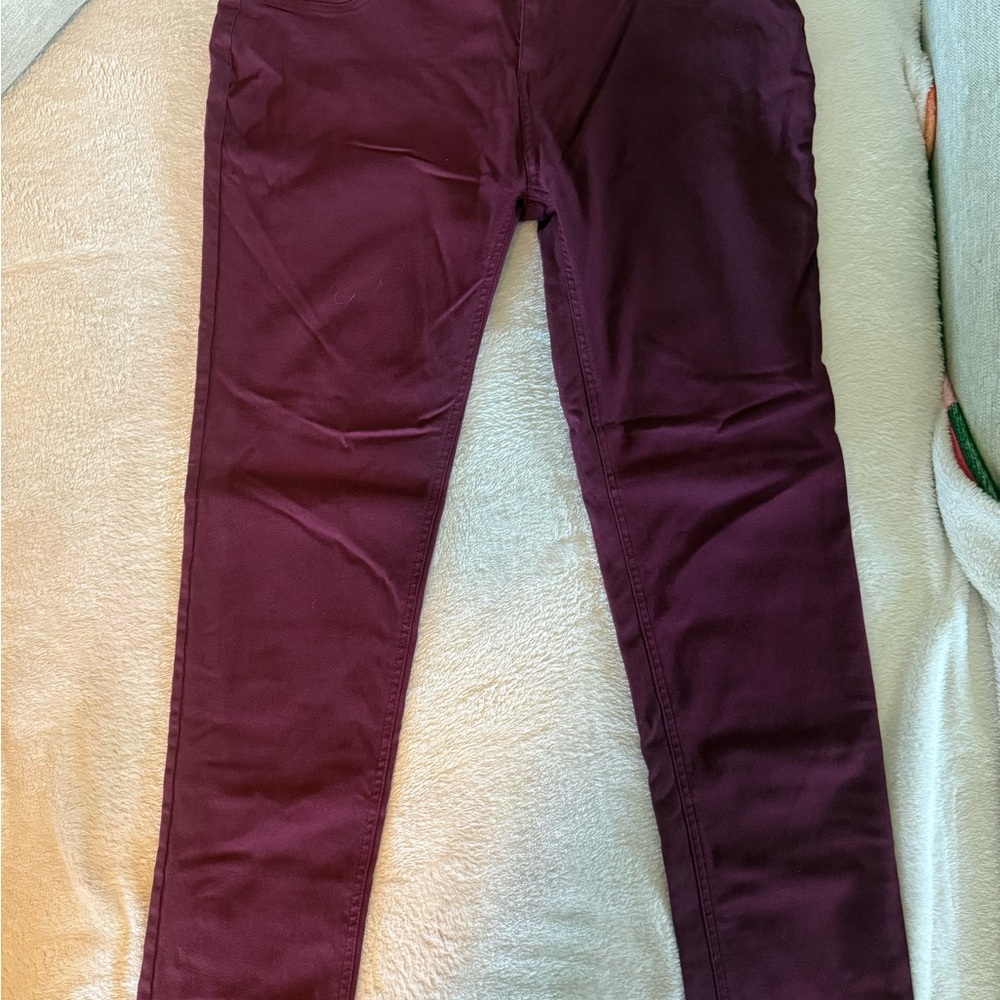 Women's Skinny Pants in Burgundy